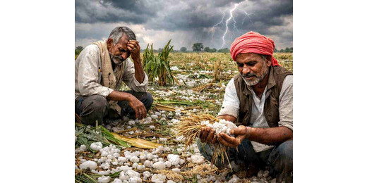 लखीसराय में ओलावृष्टि से फसलें बर्बाद, किसानों ने की मुआवजे की मांग